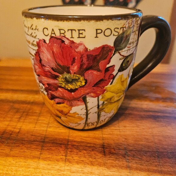 pier 1 imports LeFleur poppies mug - Picture 1 of 6